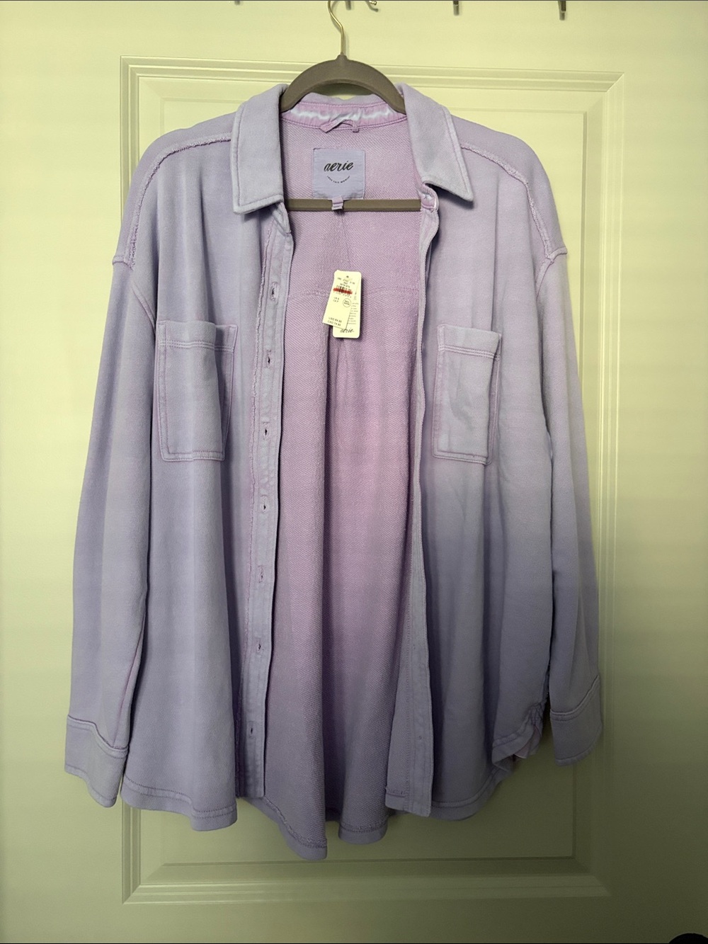 aerie Lavender Button-Down Shirt Jacket